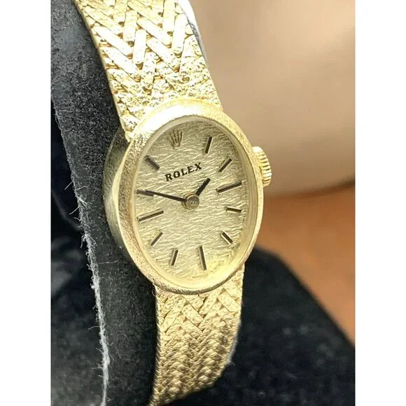 Rolex Women's Watch Vintage 8193 Cocktail 14k Gold 1400 Manual Wind Petite 15mm - Picture 15 of 16